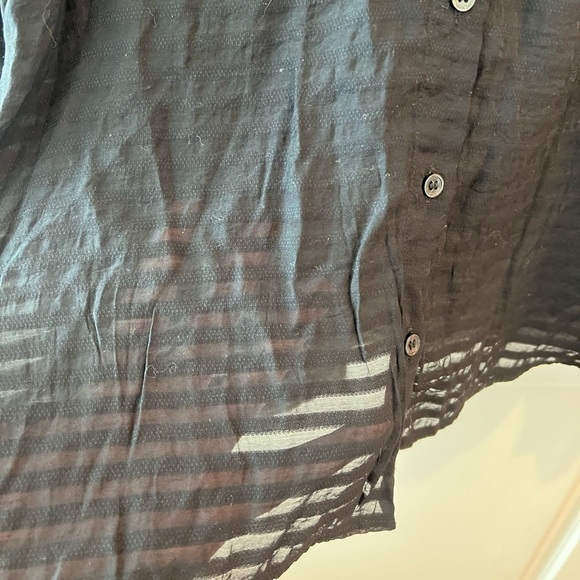 Paris Atelier & Other Stories Black Striped Blouse Button Up Sheer - Picture 12 of 16